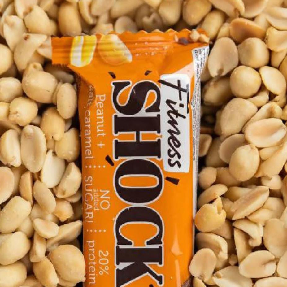 Protein bar - without sugar - from Fitness Shock with peanut and salted caramel taste (50 grams)
